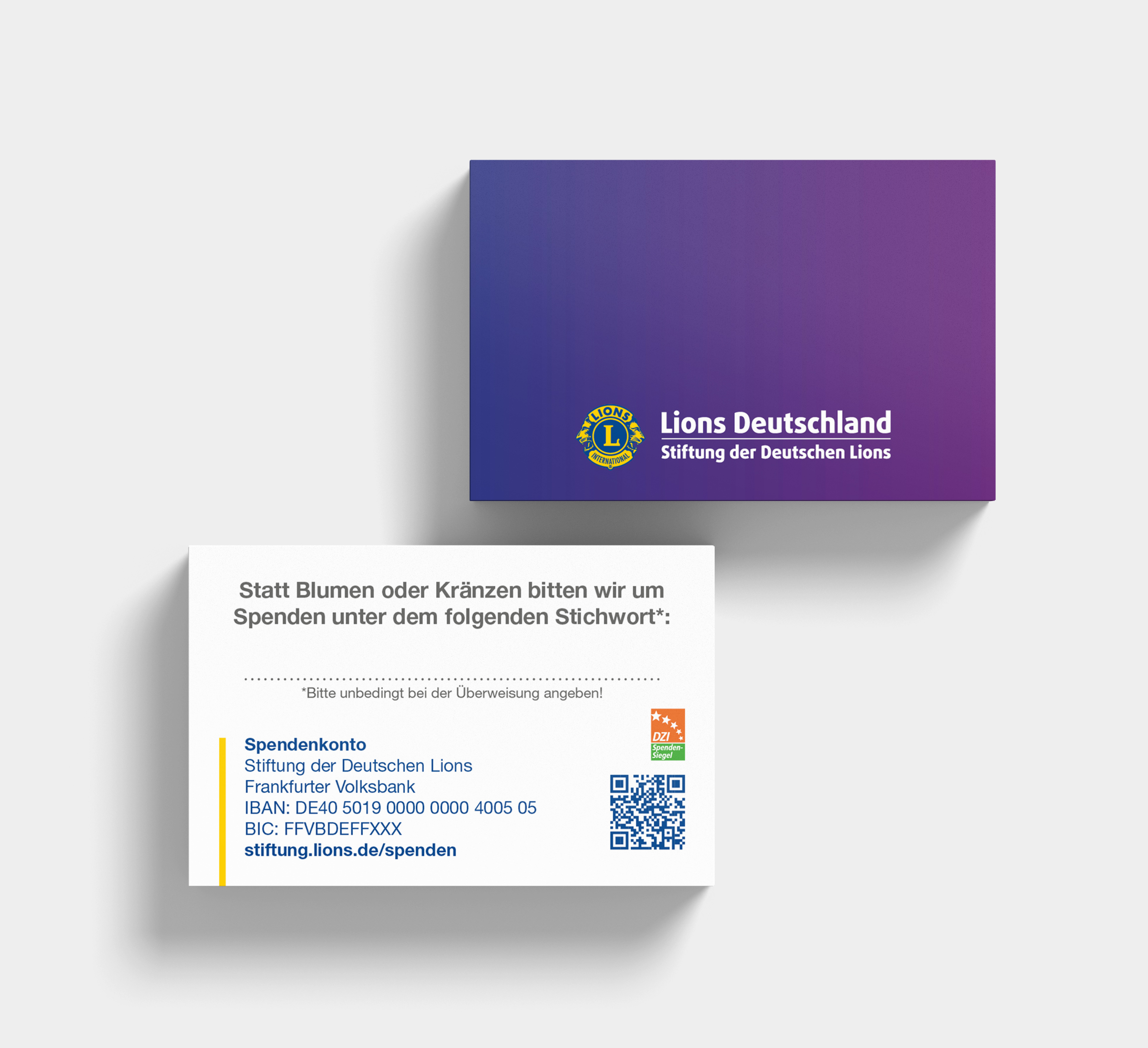 Beilegerkärtchen für Ihre Einladung für Geburtstage, Jubiläen usw. oder für Trauerfeier